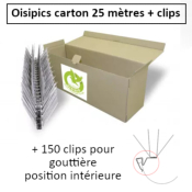 OISIPICS ANTI PIGEONS INOX POUR GOUTTIERES Carton de 25 m