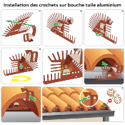 CROCHET POUR BOUCHE TUILE ALUMINIUM