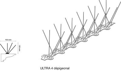 PICS ANTI PIGEONS ECOPIC ULTRA 4 VENTE AU METRE